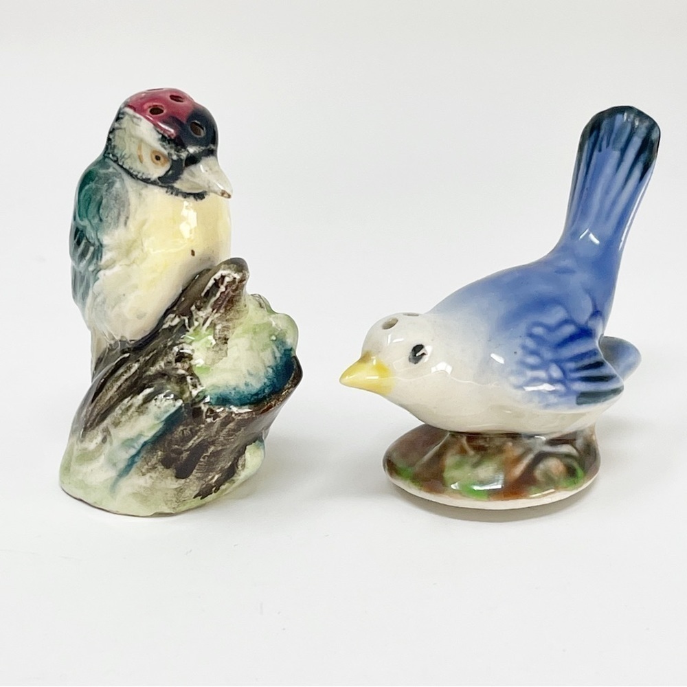 Vintage Ceramic Bird Salt & Pepper Shakers Marked Japan
